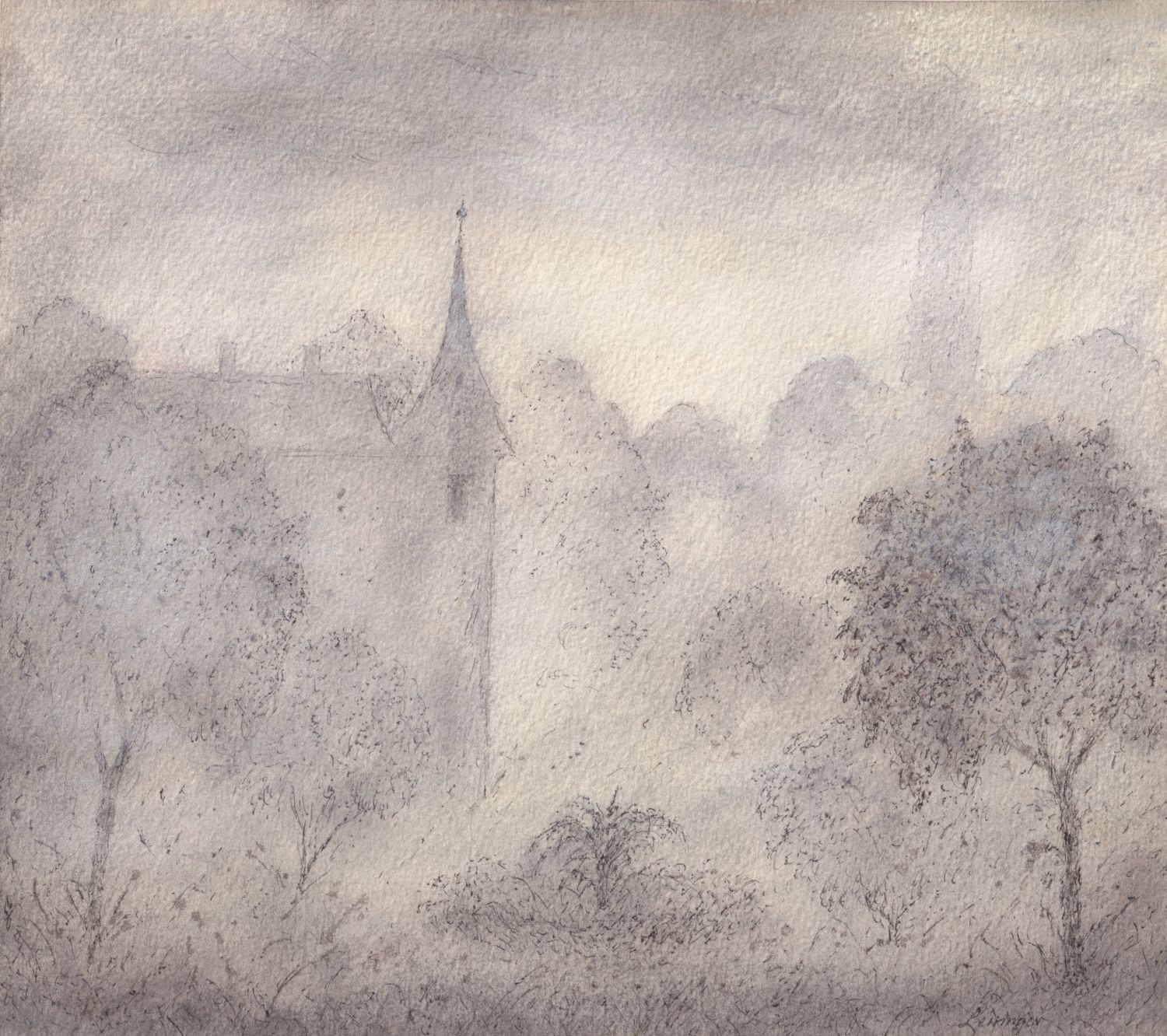Ernst Lewinger Schloss im Nebel Kunsthandlung Kühne