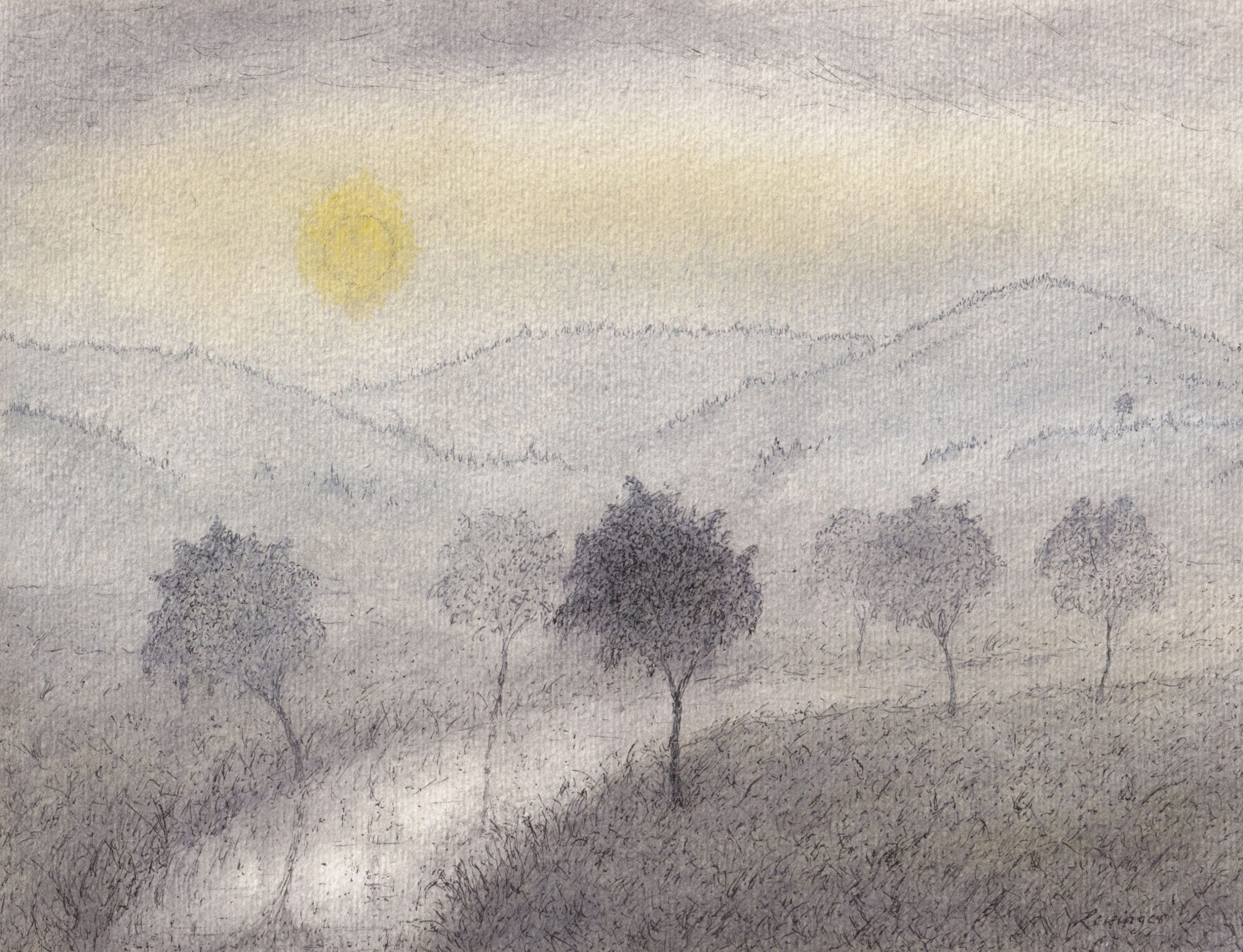 Ernst Lewinger Hinter dem Nebel wartet der Sonnenschein Kunsthandlung Kühne
