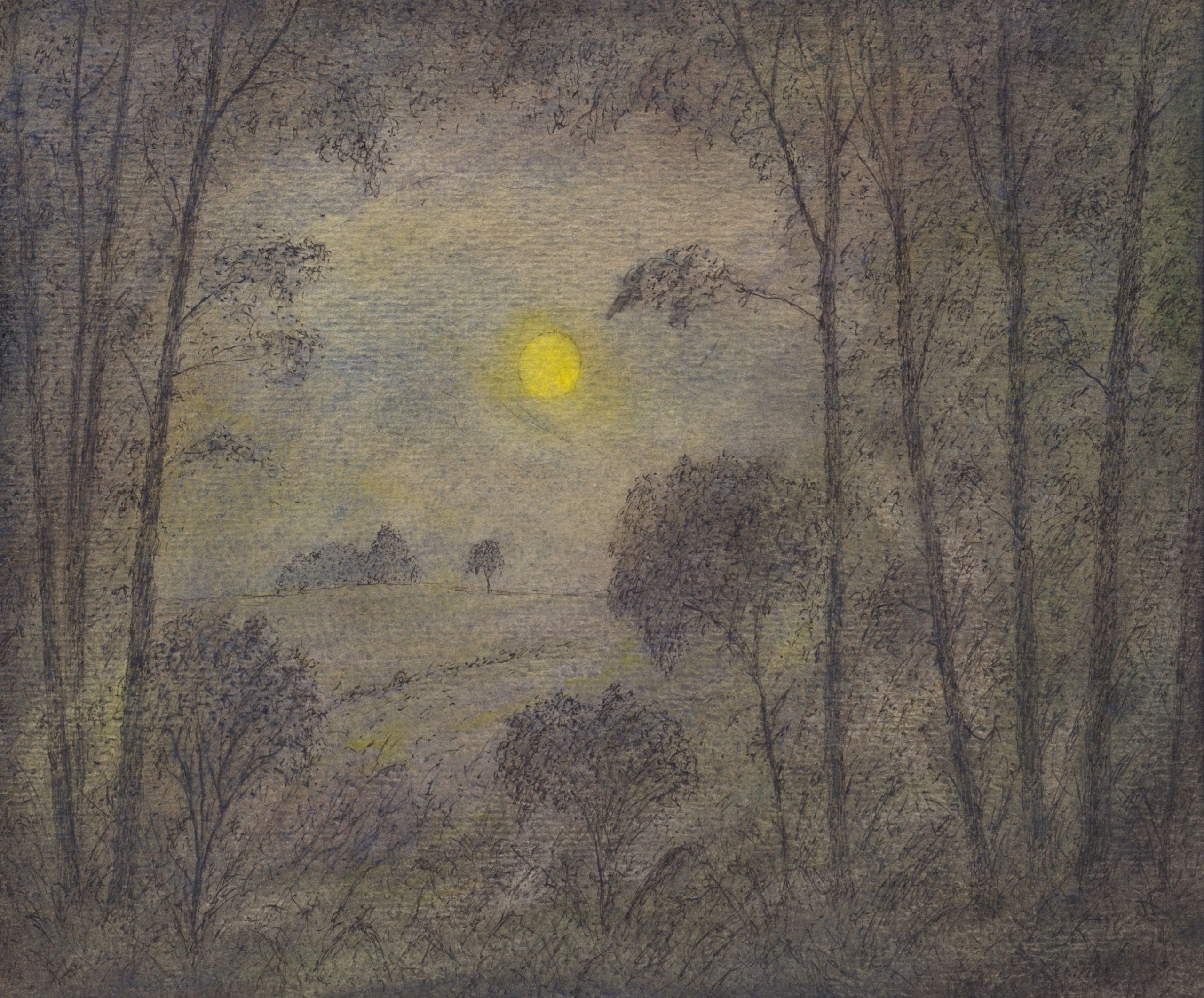 Ernst Lewinger Nächtliche Waldlandschaft Kunsthandlung Kühne