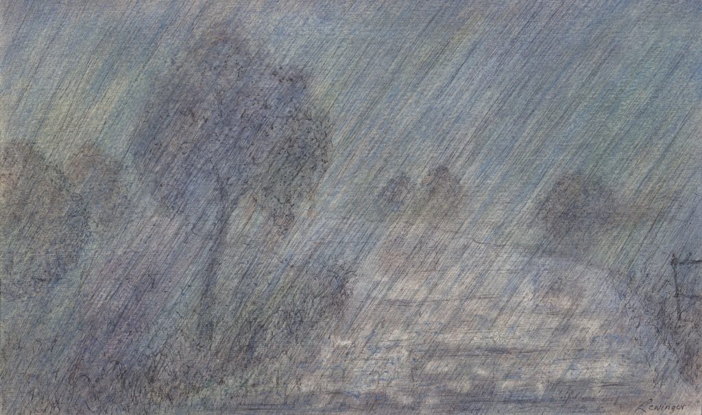 Ernst Lewinger Flusslandschaft im Regen Kunsthandlung Kühne