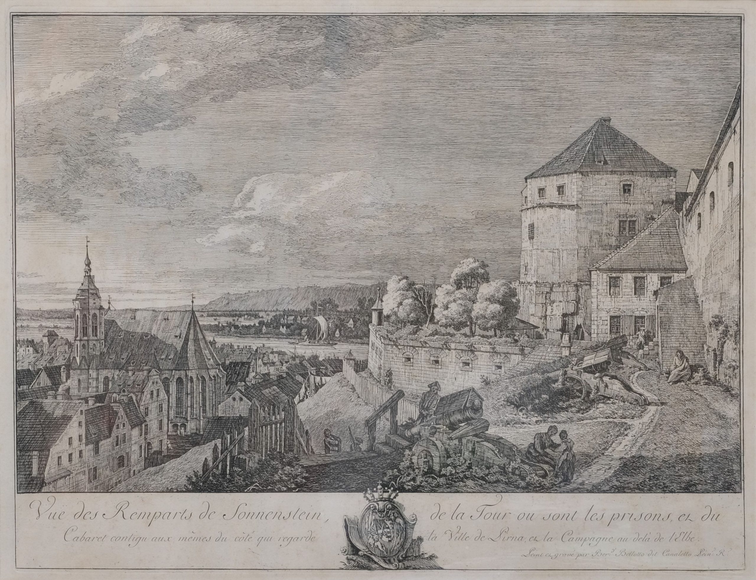Bernardo Bellotto gen. Canaletto Pirna Sonnenstein Kunsthandlung Kühne