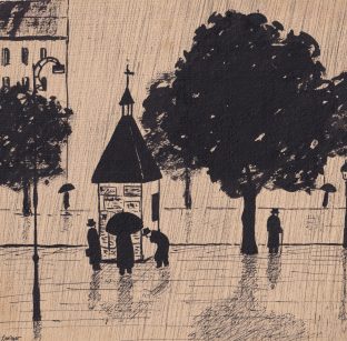 Regenschauer in der Stadt